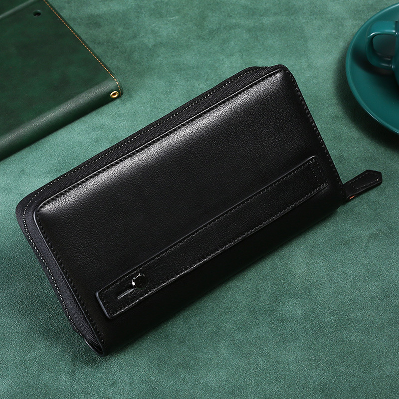 Leather Wallet Men - Cow Leather Purse Large Capacity Male