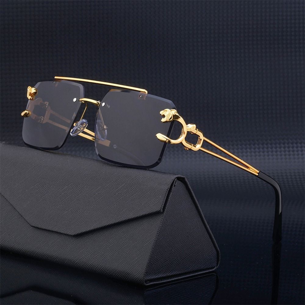 Steampunk Rimless Square Sungl - Designer Sunglasses recension och pris