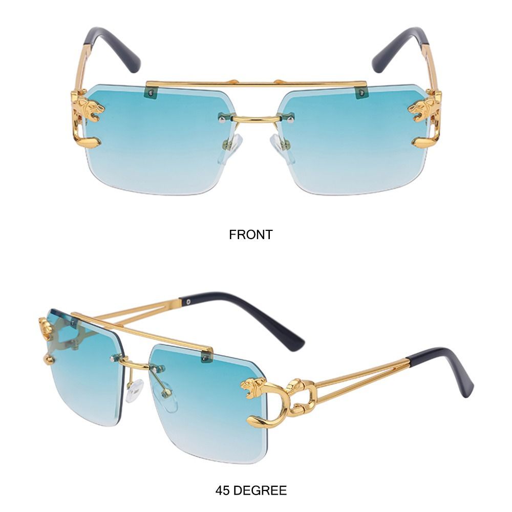 Steampunk Rimless Square Sungl - Designer Sunglasses recension och pris