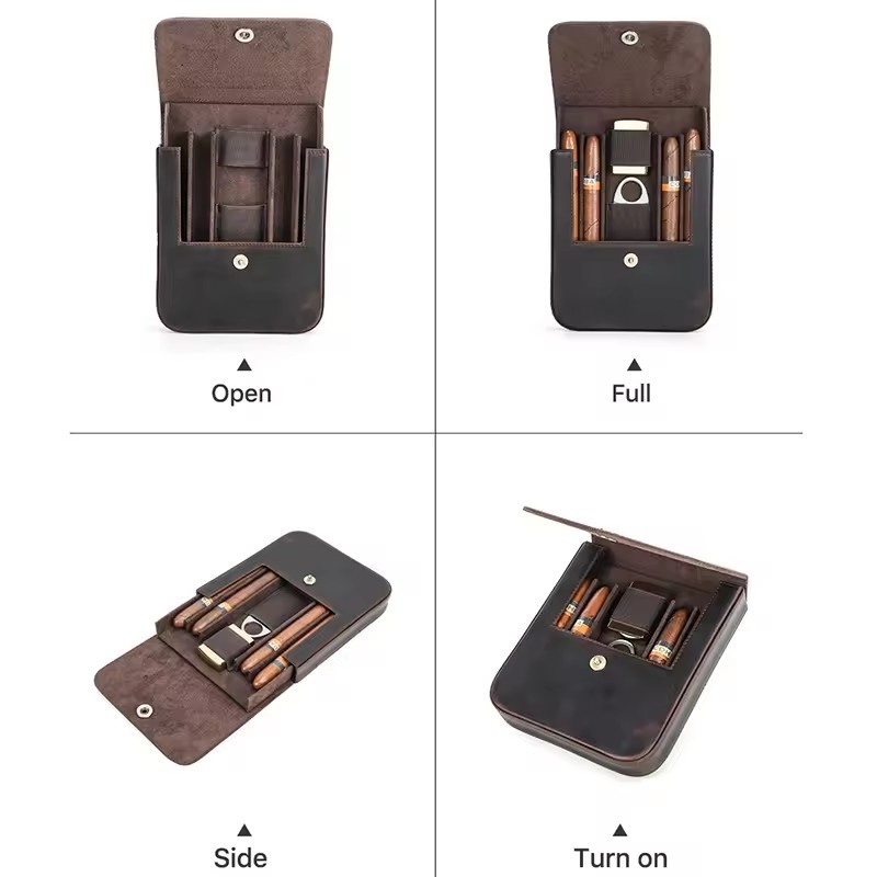 Portable Cigar Case Humidor Bo - Premium Cigar Case recension och pris