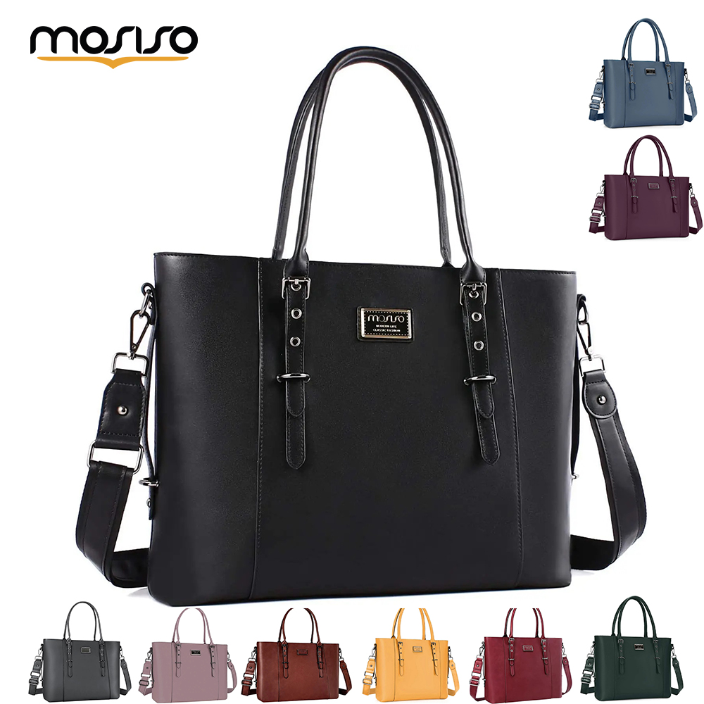 MOSISO Tote Bag for Women MacB - Leather Briefcase recension och pris