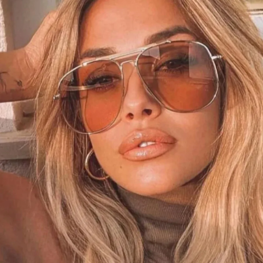 Retro Metal Double Bridge Pilo - Designer Sunglasses recension och pris