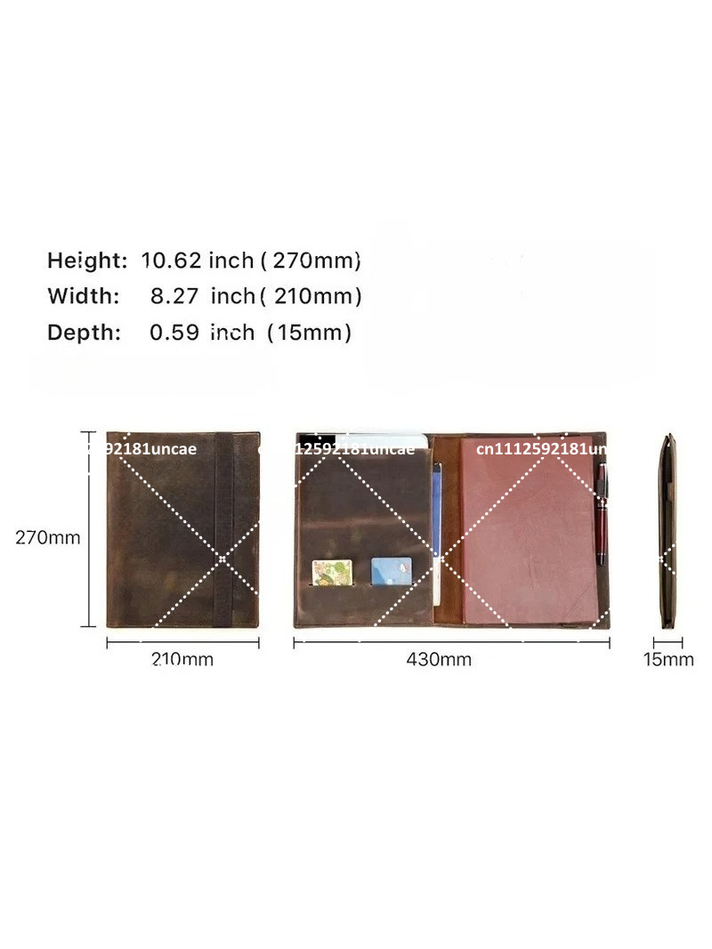 B5 Retro Leather Document Fold - Leather Briefcase recension och pris